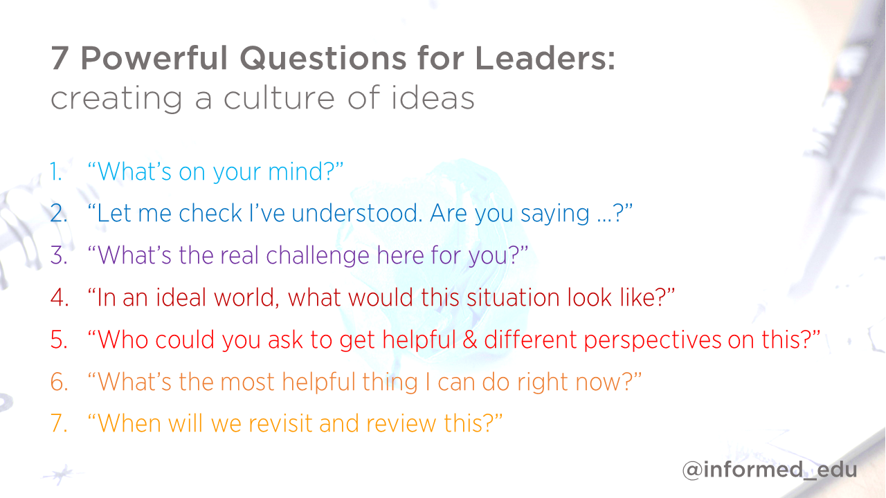 7 Powerful Questions For Leaders Creating A Culture Of Ideas David